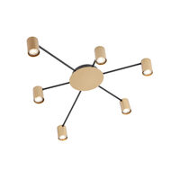 Plafoniera moderna negru-auriu 6xGU10/10W, Noa 01-4051 Smarter