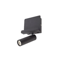 Aplica/Spot LED modern negru mat orientabil USB 3.5W/221lm/3000K, Panel 01-3084 Smarter