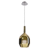 Lustra moderna crom abajur sticla aurie 1xE27/42W, Tresor 01-3632 Smarter