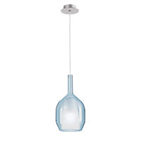 Lustra moderna crom abajur sticla albastra 1xE27/42W, Tresor 01-3633 Smarter