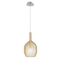 Lustra moderna crom abajur sticla ambra 1xE27/42W, Tresor 01-3635 Smarter