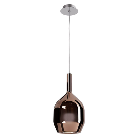 Lustra moderna crom abajur sticla cuprata 1xE27/42W, Tresor 01-3636 Smarter