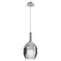 Lustra moderna crom abajur sticla fumurie 1xE27/42W, Tresor 01-3637 Smarter