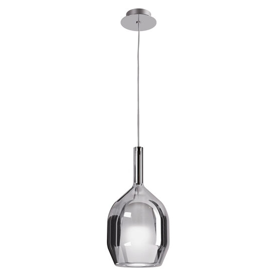 Lustra moderna crom abajur sticla fumurie 1xE27/42W, Tresor 01-3637 Smarter
