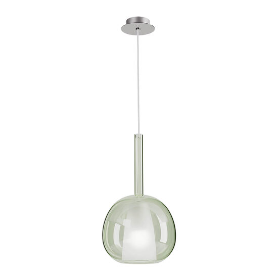 Lustra moderna crom abajur sticla verde 1xE27/42W, Tresor 01-3641 Smarter