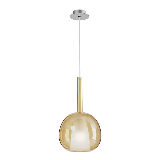 Lustra moderna crom abajur sticla ambra 1xE27/42W, Tresor 01-3642 Smarter
