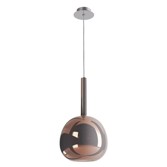 Lustra moderna crom abajur sticla cuprata 1xE27/42W, Tresor 01-3643 Smarter