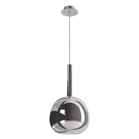 Lustra moderna crom abajur sticla fumurie 1xE27/42W, Tresor 01-3644 Smarter