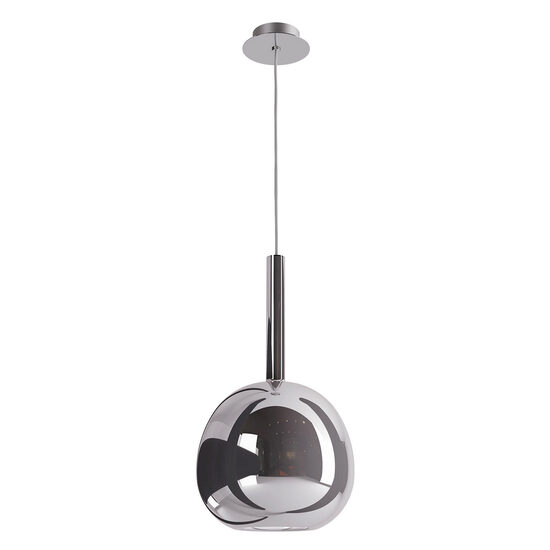 Lustra moderna crom abajur sticla fumurie 1xE27/42W, Tresor 01-3644 Smarter