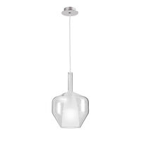 Lustra moderna crom abajur sticla transparenta 1xE27/42W, Tresor 01-3645 Smarter