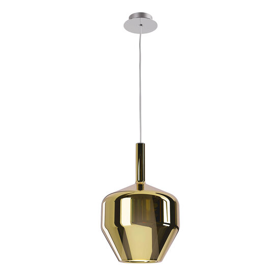 Lustra moderna crom abajur sticla aurie 1xE27/42W, Tresor 01-3646 Smarter