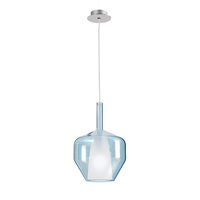 Lustra moderna crom abajur sticla albastra 1xE27/42W, Tresor 01-3647 Smarter