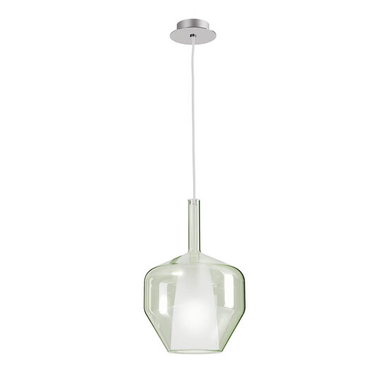 Lustra moderna crom abajur sticla verde 1xE27/42W, Tresor 01-3648 Smarter