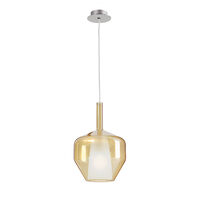 Lustra moderna crom abajur sticla ambra 1xE27/42W, Tresor 01-3649 Smarter