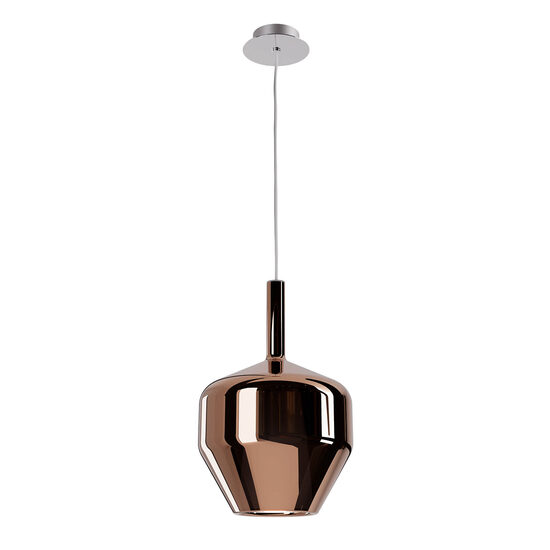 Lustra moderna crom abajur sticla cuprata 1xE27/42W, Tresor 01-3650 Smarter