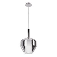 Lustra moderna crom abajur sticla fumurie 1xE27/42W, Tresor 01-3651 Smarter