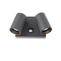 Aplica/Spot exterior IP65 LED orientabil gri senzor prezenta si crepuscular 2x9W/2200K-4000K, Alan 90634 Smarter