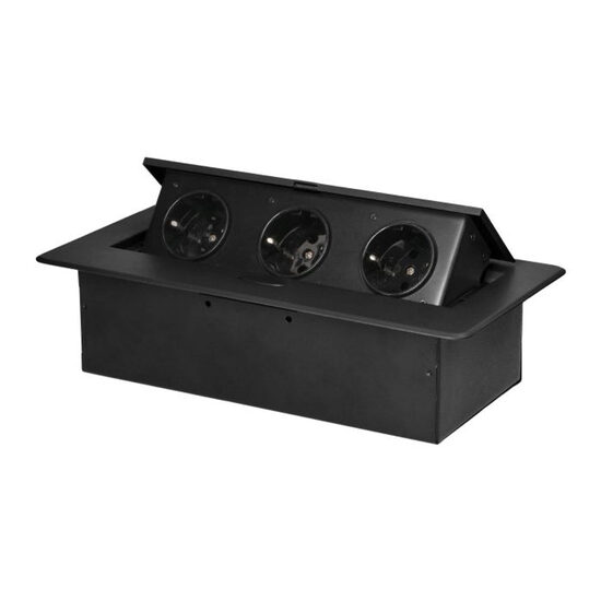 Priză încastrabilă birou 3x2P+E tip Schuko, OR-GM-9032(GS)/B Orno