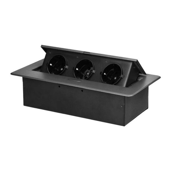 Priză încastrabilă birou 3x2P+E tip Schuko, OR-GM-9032(GS)/GR Orno