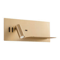 Aplica dreapta Brook aurie suport telefon si USB LED 8W/1000lm/3000K, 01-3315 Redo