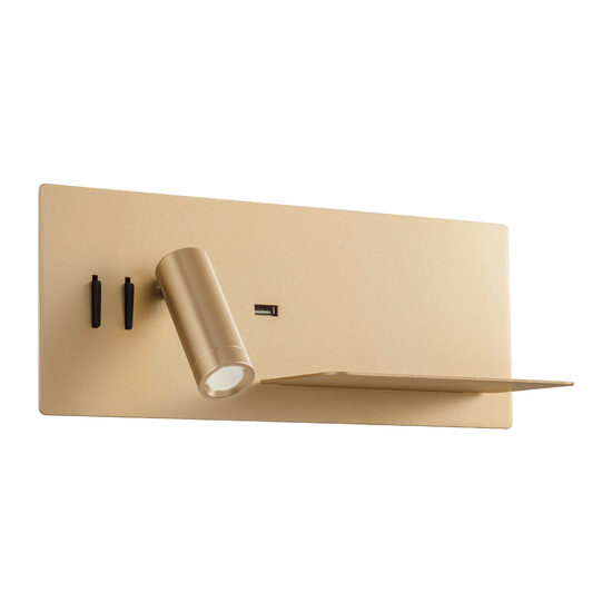 Aplica dreapta Brook aurie suport telefon si USB LED 8W/1000lm/3000K, 01-3315 Redo