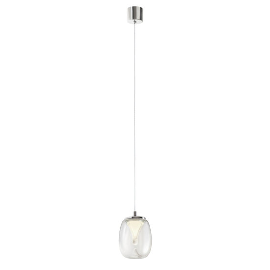Lustra moderna Drop cromata sticla transparenta LED 6W/660lm/3000K, 01-3925 Redo