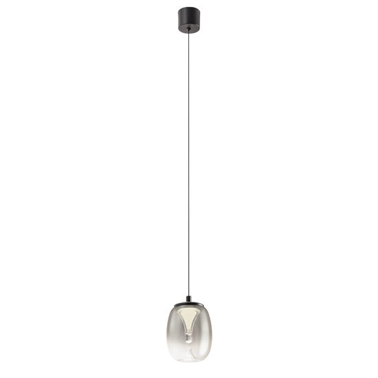 Lustra moderna Drop neagra sticla transparenta LED 6W/660lm/3000K, 01-3926 Redo