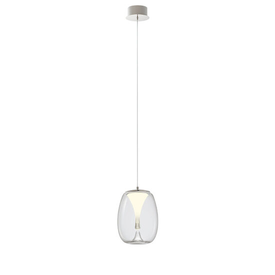 Lustra moderna Drop cromata sticla transparenta LED 8W/880lm/3000K, 01-3627 Redo