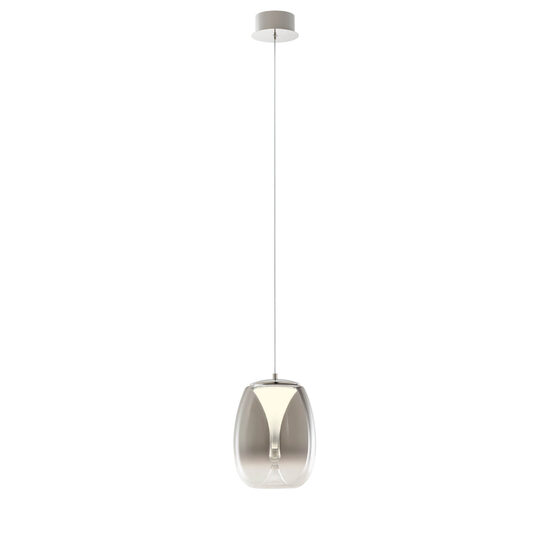 Lustra moderna Drop neagra sticla fumurie LED 8W/880lm/3000K, 01-3628 Redo