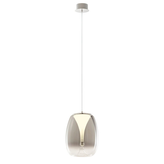 Lustra moderna Drop neagra sticla fumurie LED 15W/1650lm/3000K, 01-3630 Redo