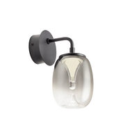 Aplica moderna Drop neagra sticla fumurie LED 6W/660lm/3000K, 01-3924 Redo