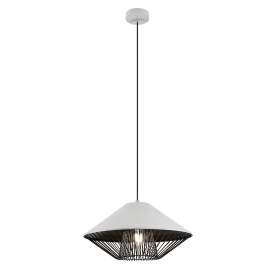 Lustra moderna Grill alba grilaj decorativ metalic 1xE27/42W, 01-3004 Redo
