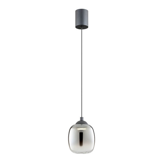 Lustra negru mat sticla fumurie degrade LED 6W/579lm/3000K, Khadi 01-3486 Redo