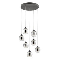 Lustra negru mat sticla fumurie degrade LED 35.5W/4033lm/3000K, Khadi 01-3489 Redo