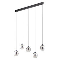 Lustra negru mat sticla fumurie degrade LED 26W/2955lm/3000K, Khadi 01-3490 Redo