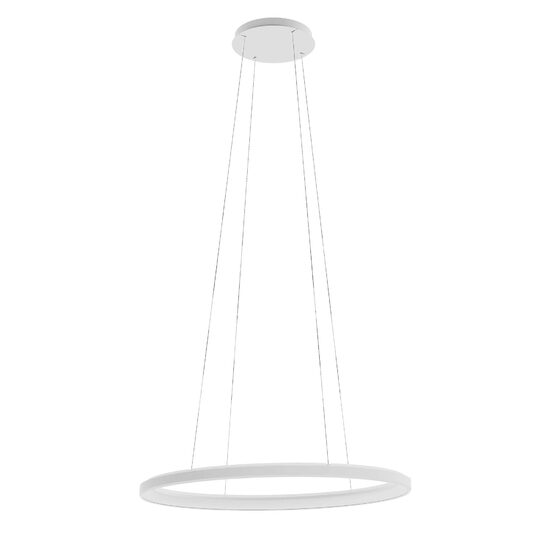 Lustra moderna ovala 80x52 cm alb mat LED 80W/3000-4000K, Nobu 01-3812 Redo