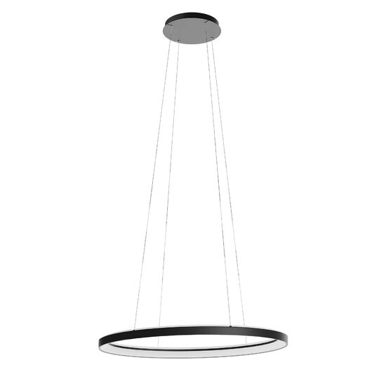Lustra moderna ovala 80x52 cm negru mat LED 80W/3000-4000K, Nobu 01-3814 Redo