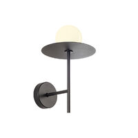 Aplica moderna Plato negru mat abajur sticla 1xG9/10W, Plato 01-2726 Redo