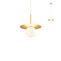 Lustra moderna Plato aurie abajur sticla 1xG9/10W, Plato 01-2727 Redo
