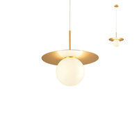 Lustra moderna Plato aurie abajur sticla 1xE14/28W, Plato 01-2729 Redo