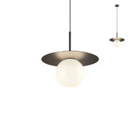 Lustra moderna Plato negru mat abajur sticla 1xE14/28W, Plato 01-2730 Redo
