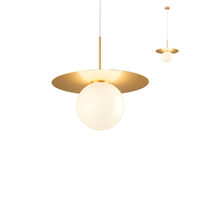 Lustra moderna Plato aurie abajur sticla 1xE27/42W, Plato 01-2731 Redo