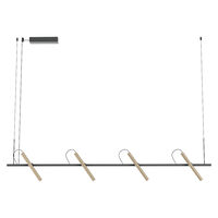 Lustra moderna negru mat/cafea argintie LED 28.5W/2898lm/3000K, Praxi 01-3716 Redo