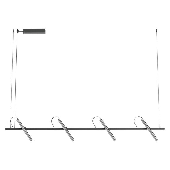 Lustra moderna negru mat/nichel mat LED 28.5W/2898lm/3000K, Praxi 01-3719 Redo
