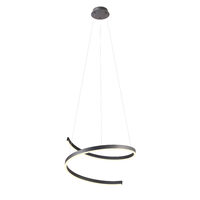 Lustra moderna negru mat LED 38W/3000K-4000K-6000K, Scroll 01-4015 Redo