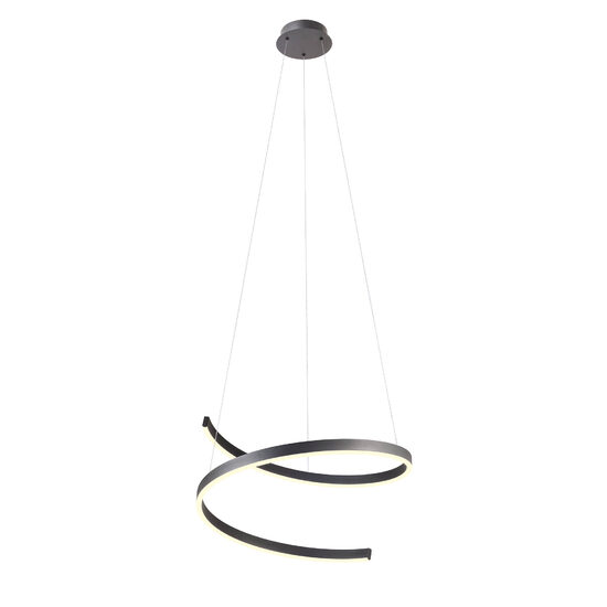 Lustra moderna negru mat LED 38W/3000K-4000K-6000K, Scroll 01-4015 Redo