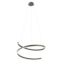 Lustra moderna negru mat LED 46W/3000K-4000K-6000K, Scroll 01-4018 Redo