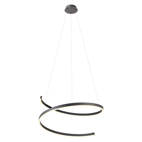 Lustra moderna negru mat LED 46W/3000K-4000K-6000K, Scroll 01-4018 Redo