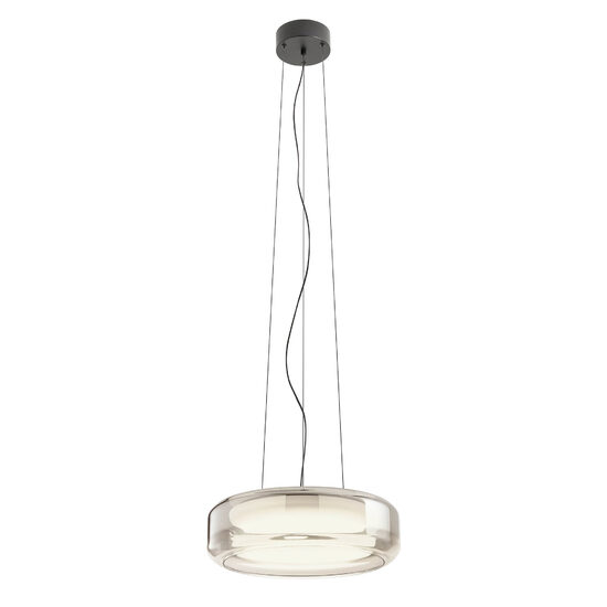 Lustra moderna cu 2 dispersoare de sticla LED 36W/3000K-4000K, Solera 01-3592 Redo