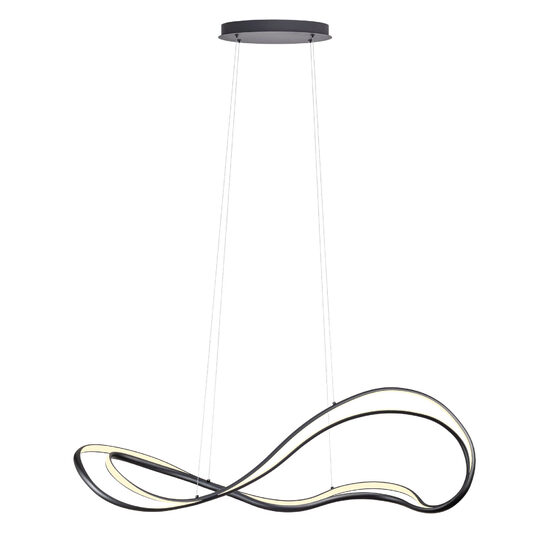 Lustra moderna negru mat ovala 1150x390mm LED 58W/6380lm/3000K, Tempest 01-3599 Redo